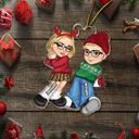 Gift For Couples - Christmas Couple Y2K - Personalized Cutout Acrylic Ornament