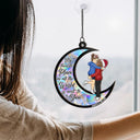 Christmas Couple Favorite Place In The World - Personalized Window Hanging Suncatcher Ornament