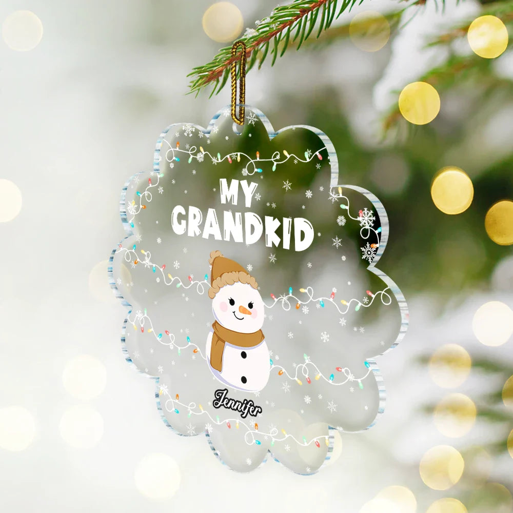 Gift For Grandma, Gift For Grandpa, Gift For Grandparents - Grandkids Melt My Heart - Personalized Custom Shaped Acrylic Ornament