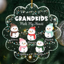 Gift For Grandma, Gift For Grandpa, Gift For Grandparents - Grandkids Melt My Heart - Personalized Custom Shaped Acrylic Ornament