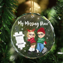 Gift For Couples - Christmas Couple Y2K Better Together - Personalized Circle Glass Ornament