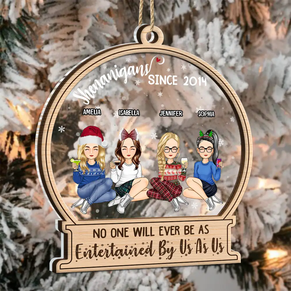 Gift For Bestie - Christmas Besties Shenanigans Since - Personalized 2-Layered Mix Ornament