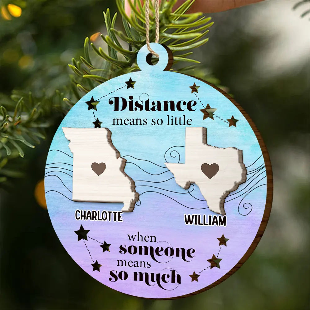 Family,Gift For Sibling,Gift For Brothers,Gift For Sisters,Gift For Bestie - Family Friends Siblings Sisters Besties Long Distance Relationship - Personalized 2-Layered Wooden Ornament