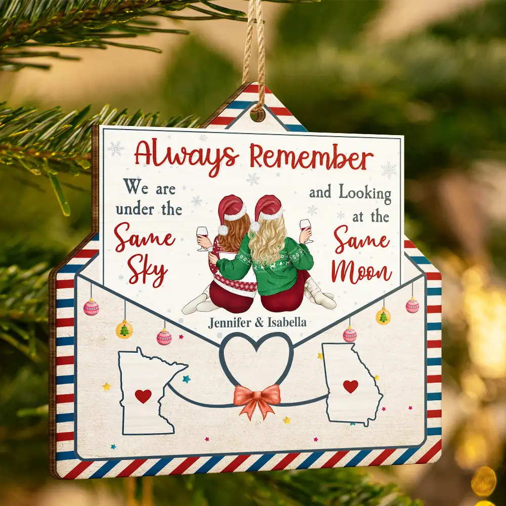 Gift For Bestie, Gift For Brothers, Sisters - Always Remember We Are Under The Same Sky - Personalized Custom Shaped Wooden Ornament