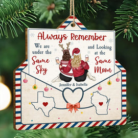 Gift For Bestie, Gift For Brothers, Sisters - Always Remember We Are Under The Same Sky - Personalized Custom Shaped Wooden Ornament