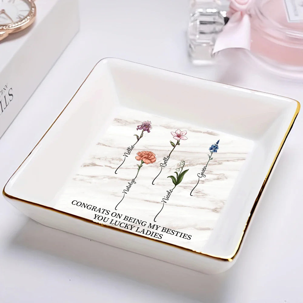 Gift For Bestie - Besties Congrats On Being My Bestie - Personalized Ring Dish