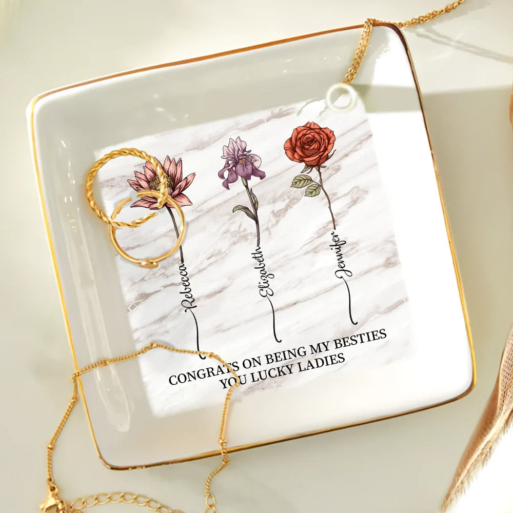 Gift For Bestie - Besties Congrats On Being My Bestie - Personalized Ring Dish