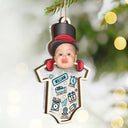 Gift For Kids - Custom Photo Santa Baby First Christmas - Personalized 2-Layered Mix Ornament