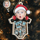 Gift For Kids - Custom Photo Santa Baby First Christmas - Personalized 2-Layered Mix Ornament