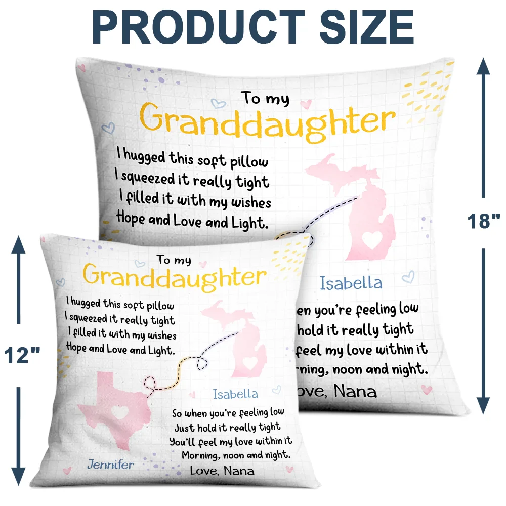 Granddaughter Grandson Hug This Pillow Long Distance - Personalized Pillow