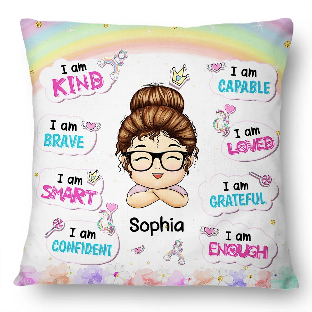 Gift For Kids - Granddaughter Grandson Kid Affirmations - Personalized Pillow