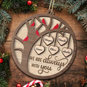 Family - Tree Branch Cardinals I Am Always With You - Personalized 2-Layered Wooden Ornament