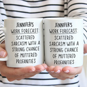 Gifts For Colleagues, Gift For Bestie - Coworker Friends Funny Mug Work Forecast - Personalized Mug