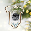 Parents, New baby, Gift For Kids - Custom Photo Coming Soon Christmas - Personalized 2-Layered Mix Ornament