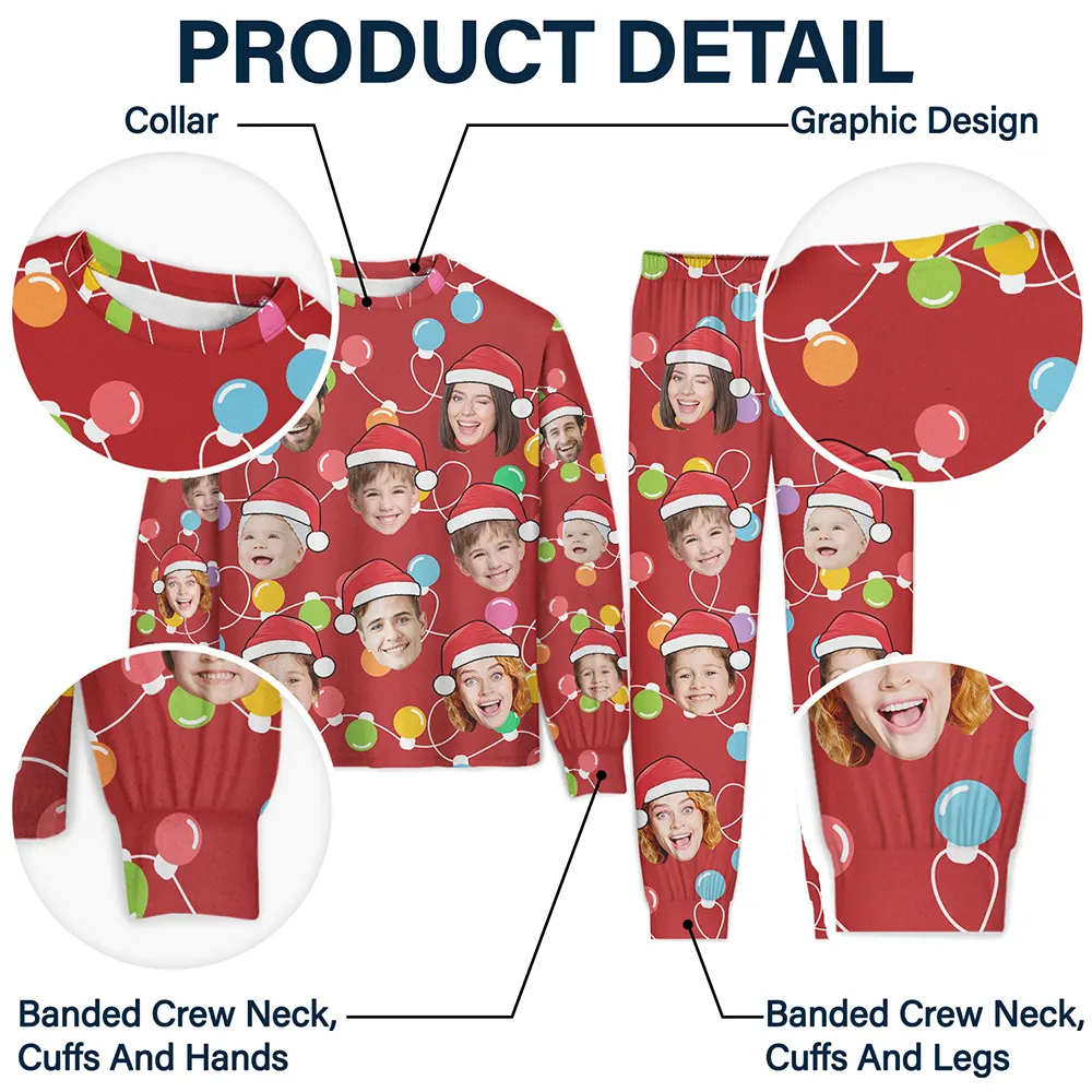 Family - Custom Photo Funny Family Face - Personalized Unisex Pajamas Set