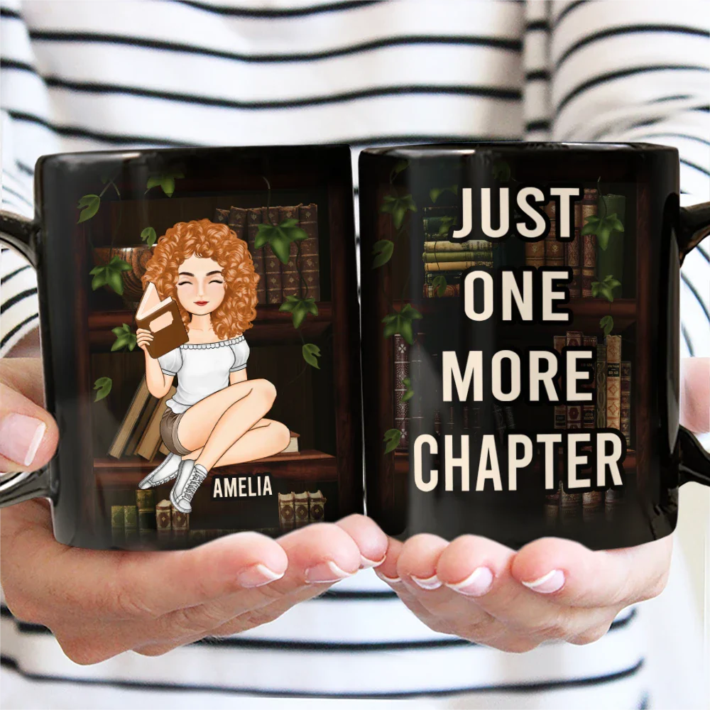 Reading,Gift For Yourself,Gift For Women,Gift For Men,Happy - Just A Girl Boy Who Loves Books - Personalized Black Mug