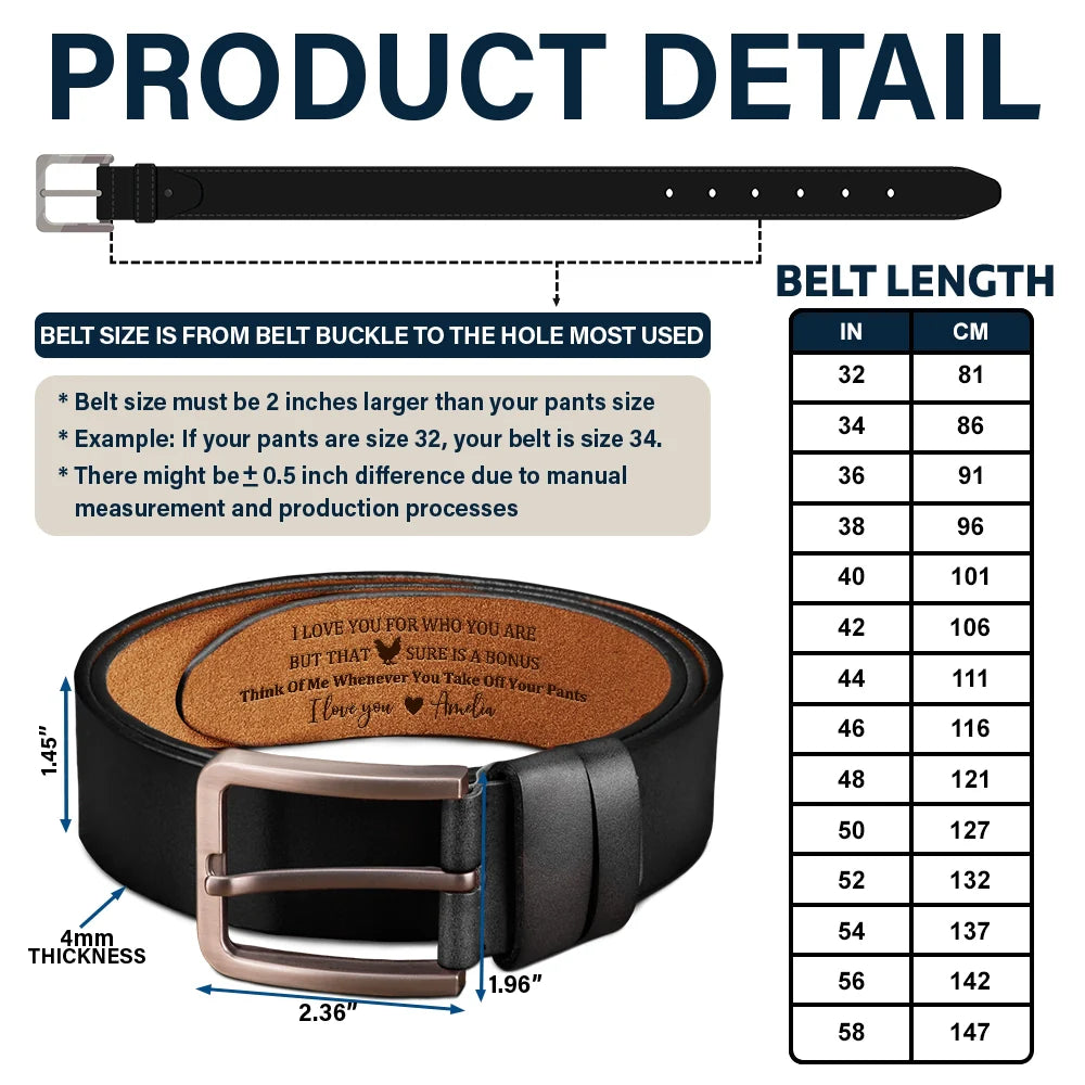 Gift For Couples, Gift For Husband, Gift For Boyfriend - I Licked It So It's Mine - Personalized Engraved Leather Belt