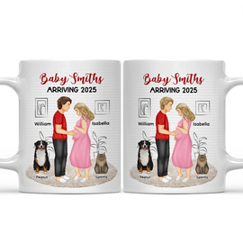 New Mom,New Dad,Pet Couple,Love - Baby Arriving Expecting Family - Personalized Mug