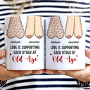 Gift For Couples, Old Couples, Gift For Husband, Gift For Wife, Gift For Boyfriend, Gift For Girlfriend - Old Couple Funny Annoying Each Other - Personalized White Edge-to-Edge Mug
