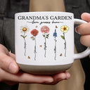 Gift For Grandma, Gift For Mother - Grandma's Garden Love Grows Here - Personalized Pottery Mug
