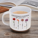 Gift For Grandma, Gift For Mother - Grandma's Garden Love Grows Here - Personalized Pottery Mug
