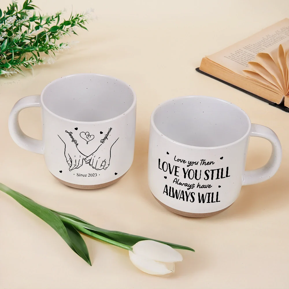 Gift For Couples, Gift For Husband, Gift For Wife, Gift For Boyfriend, Gift For Girlfriend - I Met You I Liked You I Love You - Personalized Pottery Mug