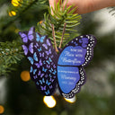 Now She Flies With Butterflies - Memorial Gift - Personalized Custom Butterfly Acrylic Ornament