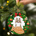 Cat First Christmas - Cat Lovers Christmas Gift - Personalized Custom Circle Ceramic Ornament