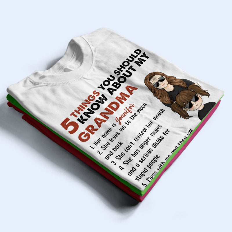 5 Thing You Should Know About My Grandpa - Gift For Grandchildren - Personalized Custom T Shirt