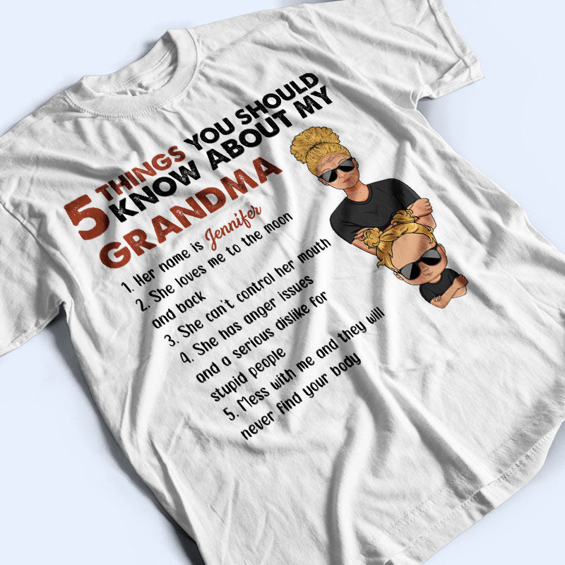 5 Thing You Should Know About My Grandpa - Gift For Grandchildren - Personalized Custom T Shirt