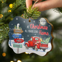 At Christmas All Roads Lead Home - Christmas Gift For Family - Personalized Custom Wooden Ornament, Aluminum Ornament