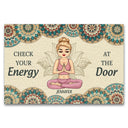 Check Your Energy At The Door - Gift For Yoga Lovers - Personalized Custom Doormat