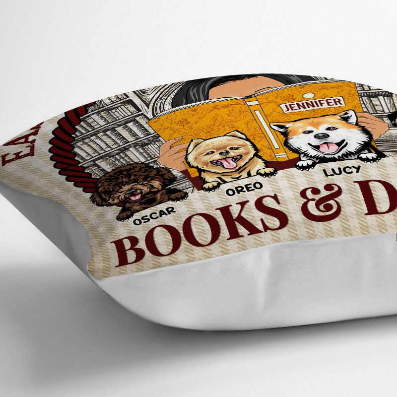 Distracted By Books & Dogs - Personalized Custom Pillow