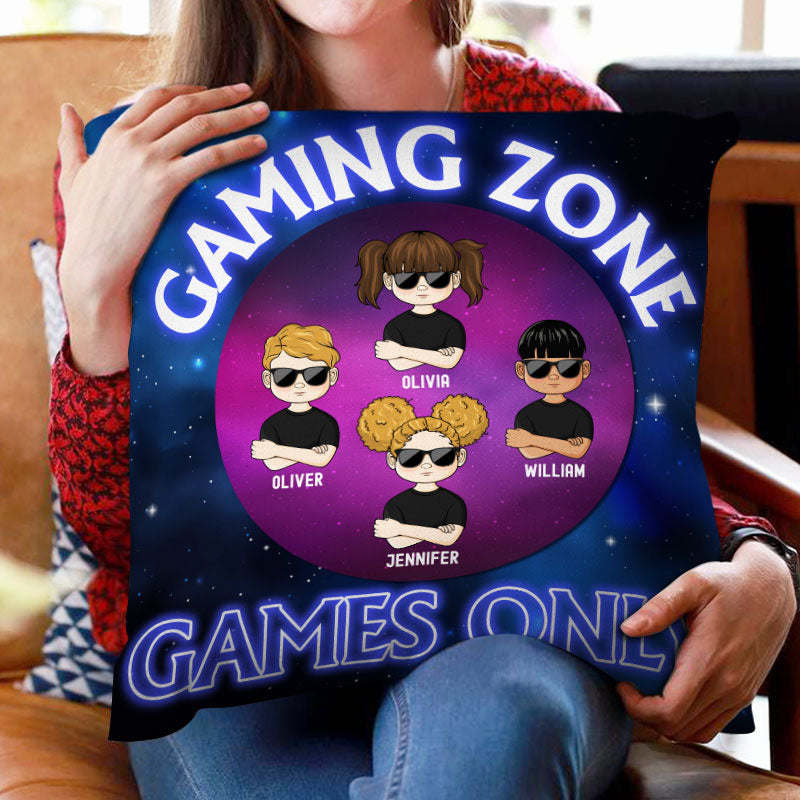 Gaming Zone Games Only - Gift For Kids - Personalized Custom Pillow