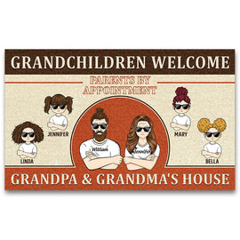 Grandparent's House Grandchildren Welcome - Family Gifts - Personalized Custom Doormat