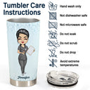 Chibi Girl Coffee Scrubs And Rubber Gloves - Gift For Nurse - Personalized Custom Tumbler