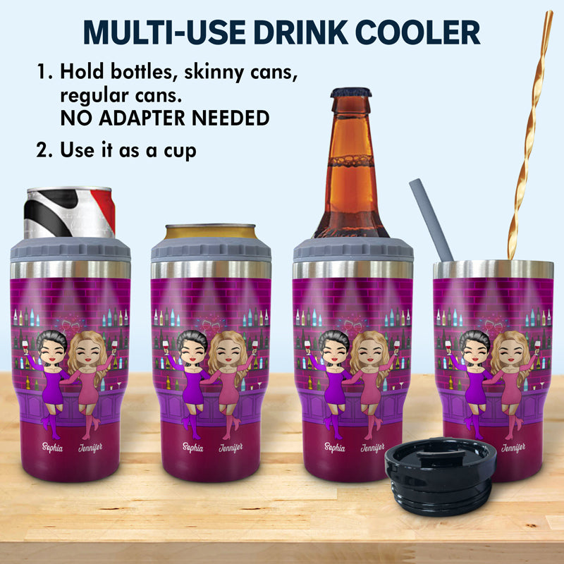 Friendship Trouble When We're Together - Gift For Bestie - Personalized Custom Triple 3 In 1 Can Cooler