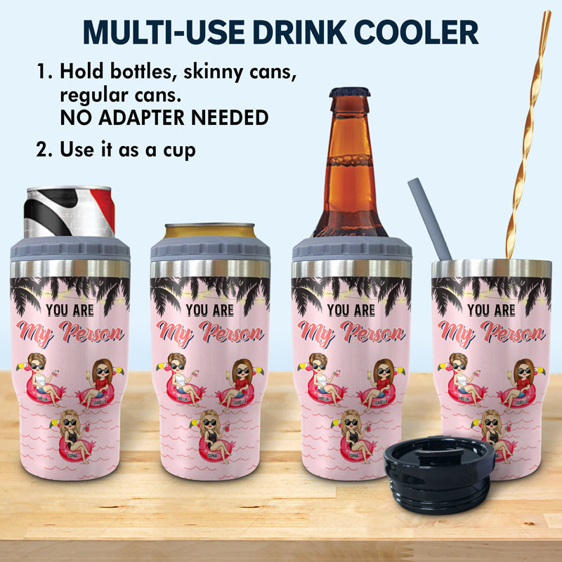 Beach Best Friend Apparently We're Trouble When We're Together - Gift For Bestie - Personalized Custom Triple 3 In 1 Can Cooler