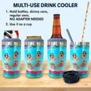 BFF Warning The Girls Are Drinking Again - Gift For Bestie - Personalized Custom Triple 3 In 1 Can Cooler