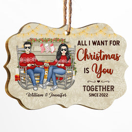 Christmas Is You Together Since - Gift For Couple - Personalized Wooden Ornament