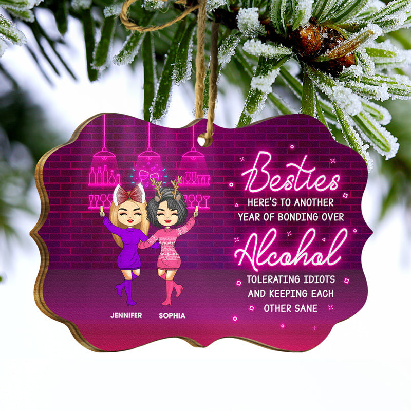 BFF We're Trouble When We're Together - Christmas Gift For Bestie - Personalized Wooden Ornament