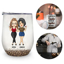 Chibi Besties Keeping Each Other Sane - BFF Bestie Gift - Personalized Custom Wine Tumbler