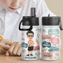 I Am Kind Smart Brave Affirmations - Gift For Kid, Back To School Gift - Personalized Kids Water Bottle