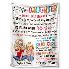 To My Daughter Inside This Blanket - Gift For Daughter - Personalized Fleece Blanket