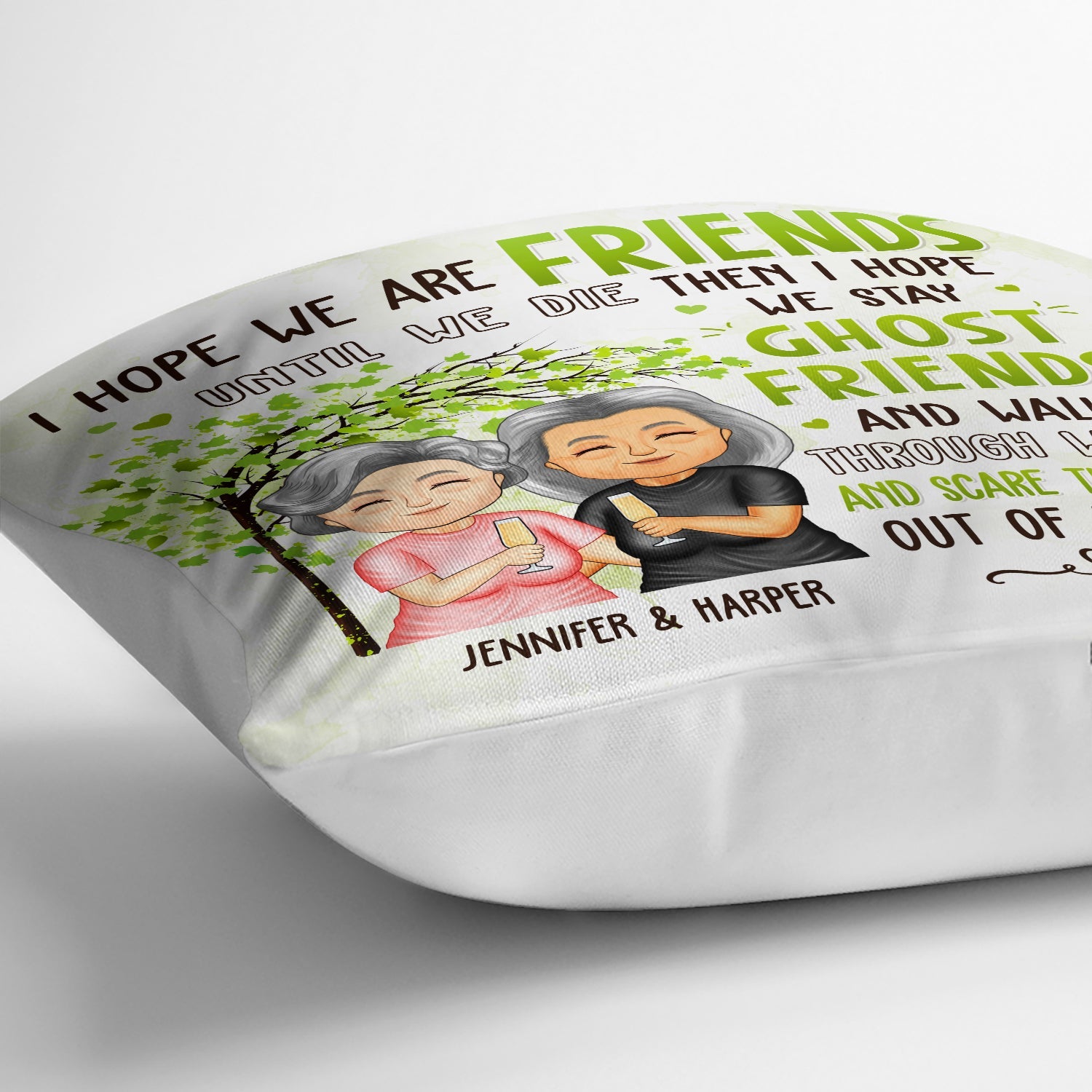 Old Bestie I Hope We Are Friends Until We Die - Gift For Bestie - Personalized Pillow