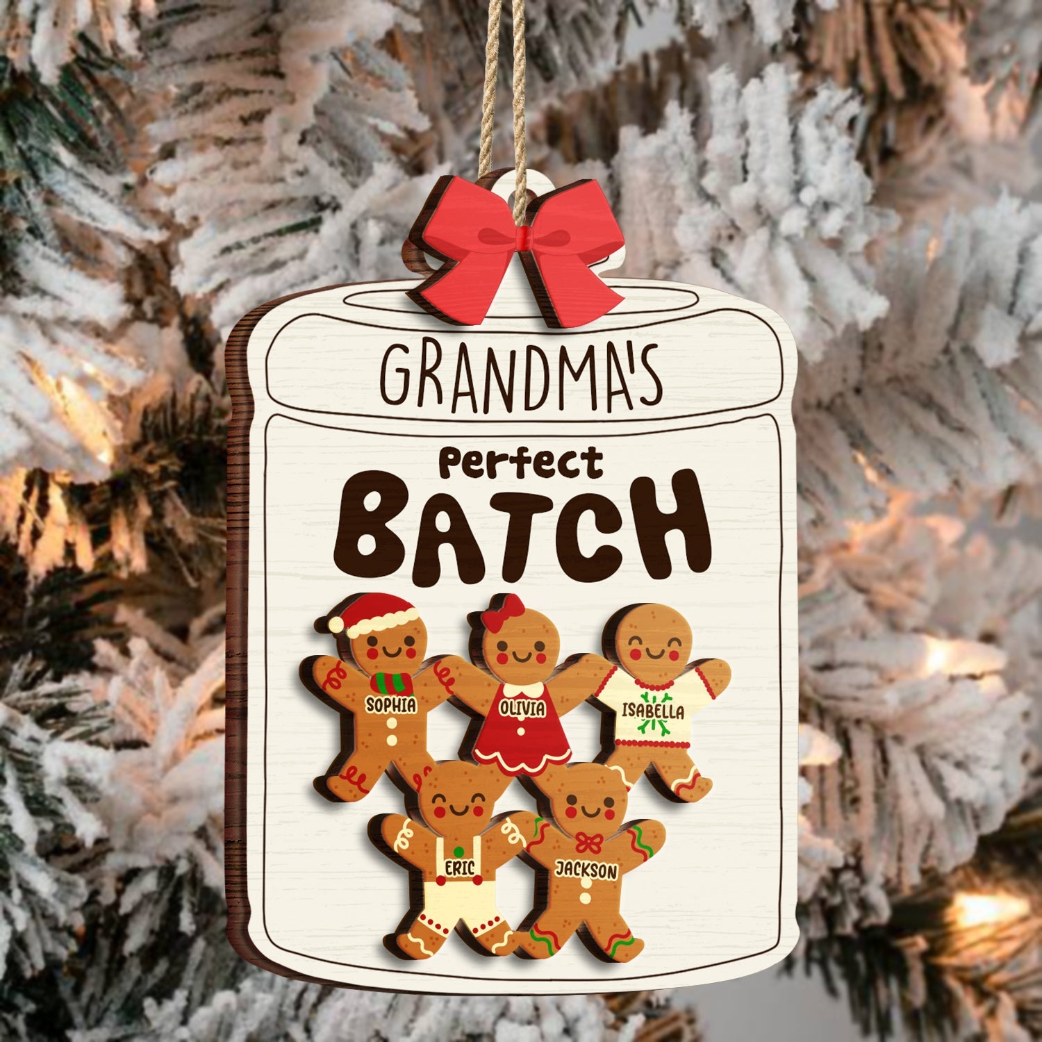 Grandma Grandpa Mom Dad Perfect Patch - Gift For Mom, Dad, Grandparents - Personalized 2-Layered Wooden Ornament