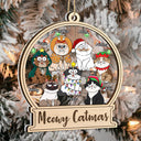 Meowy Catmas - Christmas Gift For Cat Lovers - Personalized 2-Layered Mix Ornament