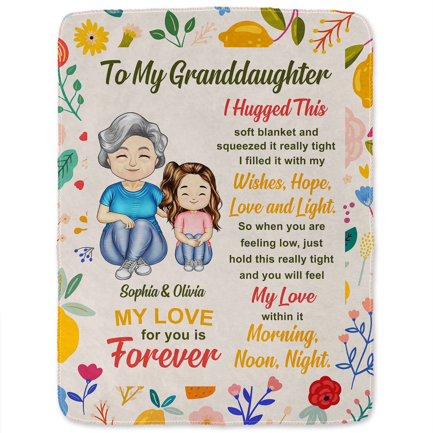 To My Granddaughter - Gift For Granddaughter, Grandparents Gift - Personalized Fleece Blanket