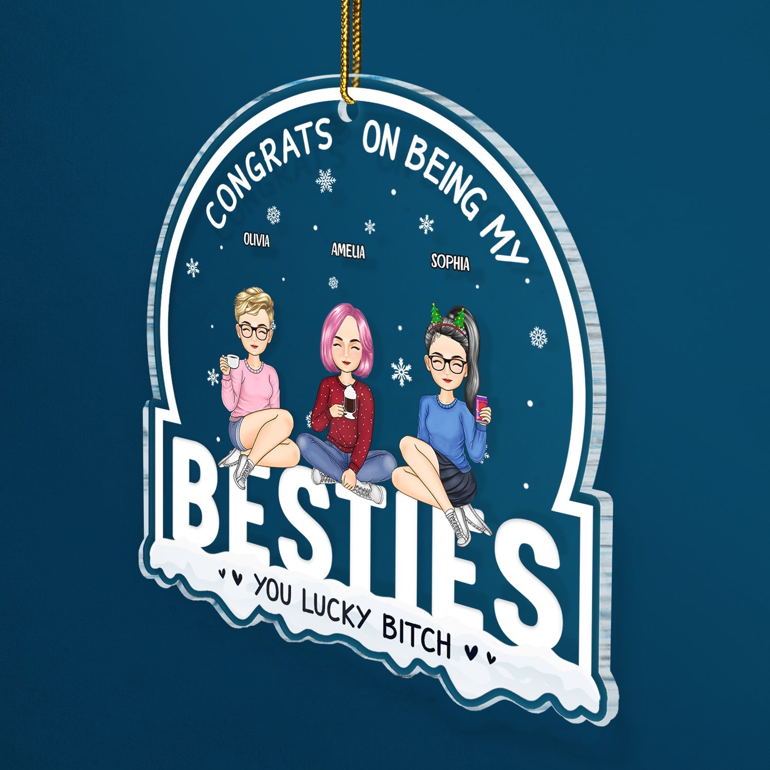 Christmas Congrats On Being My Bestie - Gift For Bestie - Personalized Custom Shaped Acrylic Ornament