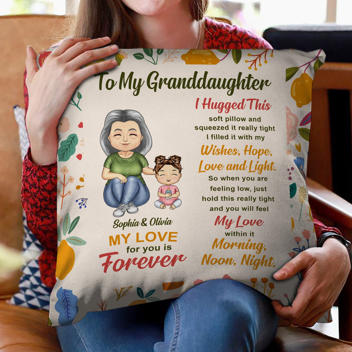 To My Granddaughter - Gift For Granddaughter, Grandparents Gift - Personalized Pillow